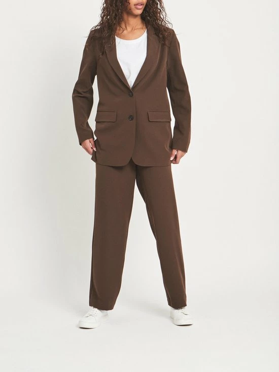 VILA VIKAMMAS HW TAILORED PANT Dames Broek Demitasse - Maat 40 4 VILA VIKAMMAS HW TAILORED PANT Dames Broek Demitasse - Maat 40 - Afbeelding 4