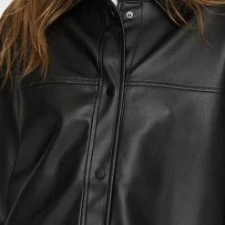 Only Jas Onlanne Faux Leathe Shacket Otw 15278552 Black Dames Maat - S -Dameskleding Verkoop 550x732 18