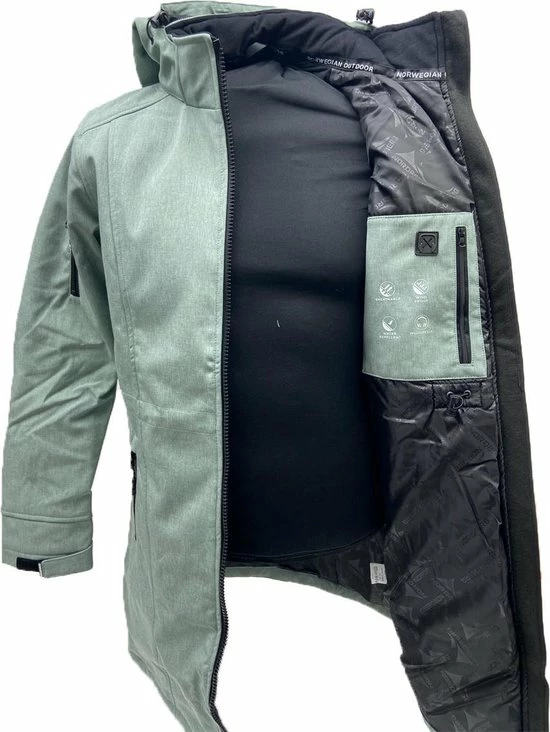 Nordberg GITTE Lange Winterjas - Dames - Mintgroen - Maat L 5 Nordberg GITTE Lange Winterjas - Dames - Mintgroen - Maat L - Afbeelding 5