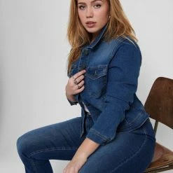 ONLY CARMAKOMA CARWESPA LIFE DENIM JACKET MBD NOOS Dames Jas - Maat 44 -Dameskleding Verkoop 550x733 135