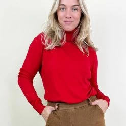 Merkloos Trui Pearson - Basic Zachte Coltrui - Ruimvallend - Dun Gebreid - Rood 4 Merkloos Trui Pearson - Basic Zachte Coltrui - Ruimvallend - Dun Gebreid - Rood -Dameskleding Verkoop 550x733 207