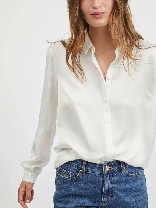 VILA VIELLETTE SATIN L/S SHIRT/SU - NOOS Dames Top - Maat 40 13 VILA VIELLETTE SATIN L/S SHIRT/SU - NOOS Dames Top - Maat 40 - Afbeelding 13