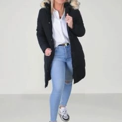 Paragoose - Lange Dames Winterjas - Model Julie - Teddy Gevoerde Capuchon - Zwart -Dameskleding Verkoop 550x733 436