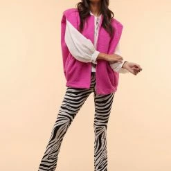 Ambika Flared Broek - Zebra Maat S - W: 34/36 L: 34 - Flared Legging Wijde Pijpen - Beige Zwart -Dameskleding Verkoop 550x733 448