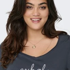 ONLY CARMAKOMA CARQUOTE SS V-NECK REG TEE JRS Dames T-shirt - Maat L-50/52 -Dameskleding Verkoop 550x733 520