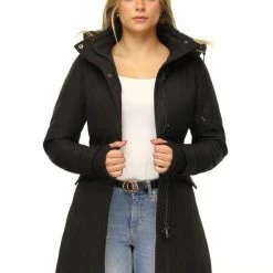 Versano Angela Dames Slim Fit Winterjas M - Zwart -Dameskleding Verkoop 550x735 4