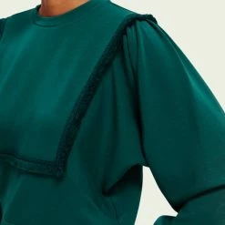 Scotch & Soda Fringe Tape Oversized Raglan Sleeved Sweater Truien & Vesten - Groen 17 Scotch & Soda Fringe Tape Oversized Raglan Sleeved Sweater Truien & Vesten - Groen -Dameskleding Verkoop 550x746 4