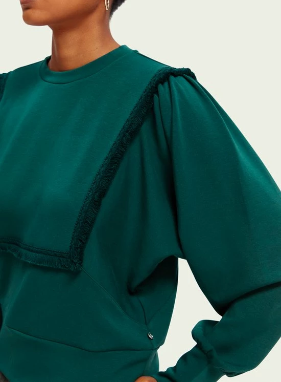 Scotch & Soda Fringe Tape Oversized Raglan Sleeved Sweater Truien & Vesten - Groen 6 Scotch & Soda Fringe Tape Oversized Raglan Sleeved Sweater Truien & Vesten - Groen - Afbeelding 6