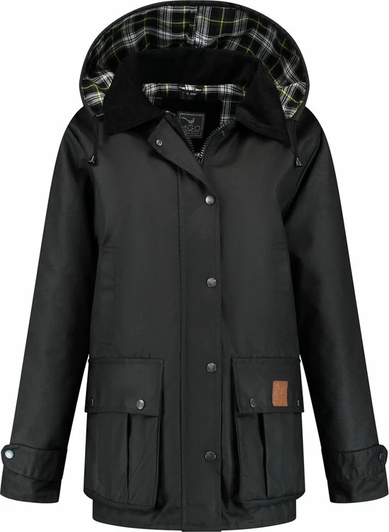 MGO Leisure Wear MGO Waxjas Leeds Dames - 100% Gewaxt Katoen - Winddicht En Waterdicht - Zwart - Maat XL 1 MGO Leisure Wear MGO Waxjas Leeds Dames - 100% Gewaxt Katoen - Winddicht En Waterdicht - Zwart - Maat XL