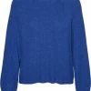 Vero Moda Trui Vmholly Button Ls Highneck Blouse 10272339 Sodelite Blue Dames Maat - M