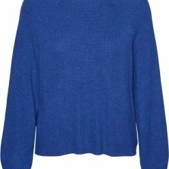 Vero Moda Trui Vmholly Button Ls Highneck Blouse 10272339 Sodelite Blue Dames Maat - M