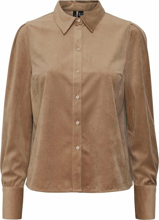 Vero Moda Blouse Vmida Ls Corduroy Shirt Wvn 10273371 Silver Mink Dames Maat - XL 1 Vero Moda Blouse Vmida Ls Corduroy Shirt Wvn 10273371 Silver Mink Dames Maat - XL