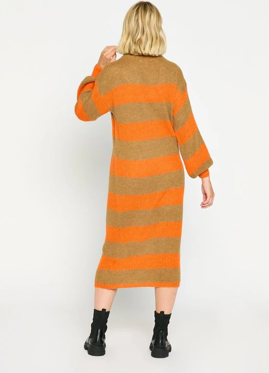 LOLALIZA Gebreide Jurk Met Colorblock - Camel - Maat XL 5 LOLALIZA Gebreide Jurk Met Colorblock - Camel - Maat XL - Afbeelding 5