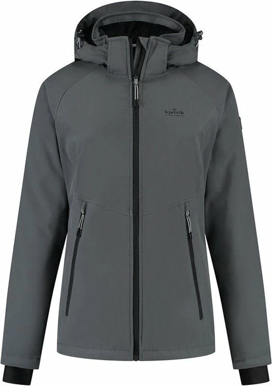 Kjelvik Dames Softshell Jas - Winter Softshell Jas Dames - Cato - Antraciet - Maat 48 1 Kjelvik Dames Softshell Jas - Winter Softshell Jas Dames - Cato - Antraciet - Maat 48