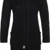 Knit Factory Luna Gebreid Dames Vest - Zwart - 40/42 - Met Steekzakken