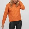 Vila Trui Viella O-neck L/s Cable Knit Top/su 14075497 Burnt Orange/melange Dames Maat - S
