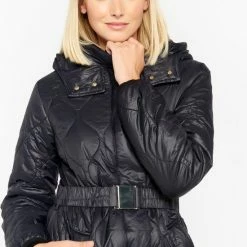 LOLALIZA Lange Gewatteerde Jas - Zwart - Maat 42 -Dameskleding Verkoop 550x787 5