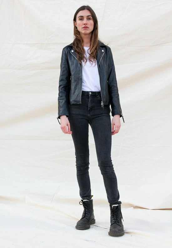 GILL'S QUEEN BLACK - Dames Leren Jas - Biker Jack - 100% Lamsleer - Zwart 5 GILL'S QUEEN BLACK - Dames Leren Jas - Biker Jack - 100% Lamsleer - Zwart - Afbeelding 5