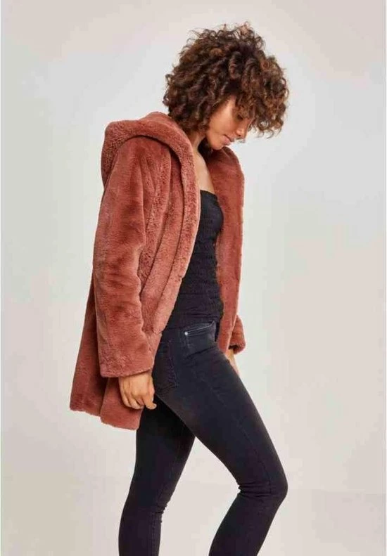 Urban Classics Winterjas -XS- Hooded Teddy Roze 4 Urban Classics Winterjas -XS- Hooded Teddy Roze - Afbeelding 4