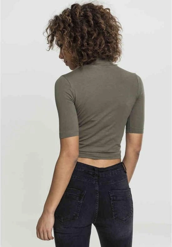 Urban Classics Crop Top -M- Turtleneck Groen 3 Urban Classics Crop Top -M- Turtleneck Groen - Afbeelding 3