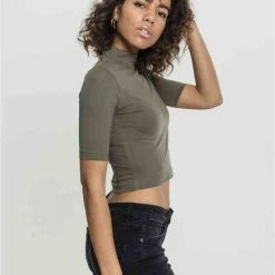 Urban Classics Crop Top -M- Turtleneck Groen 7 Urban Classics Crop Top -M- Turtleneck Groen -Dameskleding Verkoop 550x791 5