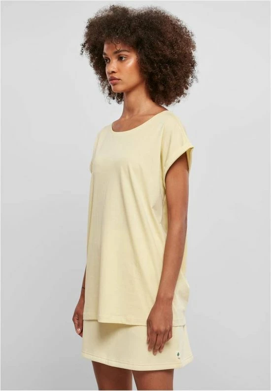 Urban Classics Dames Tshirt -M- Organic Extended Shoulder Geel 2 Urban Classics Dames Tshirt -M- Organic Extended Shoulder Geel - Afbeelding 2