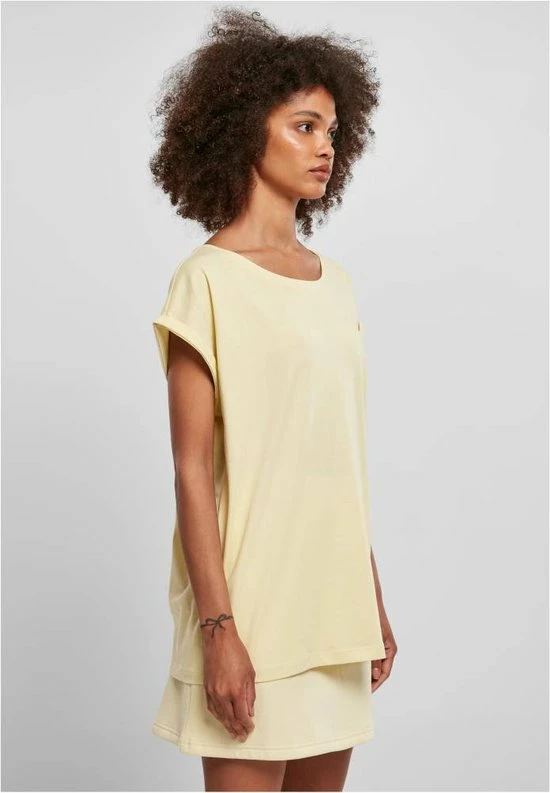 Urban Classics Dames Tshirt -M- Organic Extended Shoulder Geel 4 Urban Classics Dames Tshirt -M- Organic Extended Shoulder Geel - Afbeelding 4
