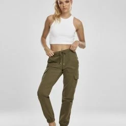 Urban Classics Cargobroek -XL- High Waist Jogging Groen -Dameskleding Verkoop 550x793 6