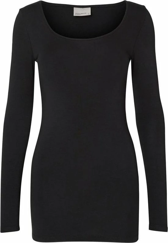 Vero Moda T-shirt Vmmaxi My Ls Soft Long U-neck Noos 10152908 Black Dames Maat - S 5 Vero Moda T-shirt Vmmaxi My Ls Soft Long U-neck Noos 10152908 Black Dames Maat - S - Afbeelding 5
