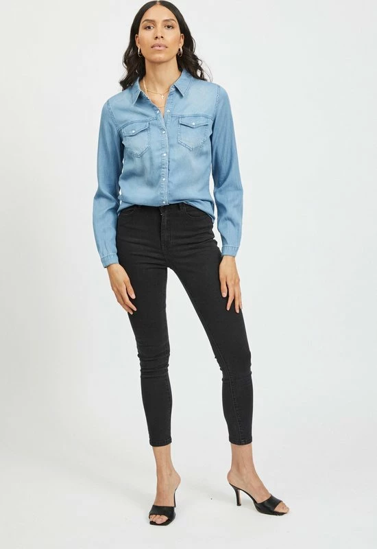 VILA VIBISTA DENIM SHIRT/SU-NOOS Dames Blouse - Maat L 6 VILA VIBISTA DENIM SHIRT/SU-NOOS Dames Blouse - Maat L - Afbeelding 6
