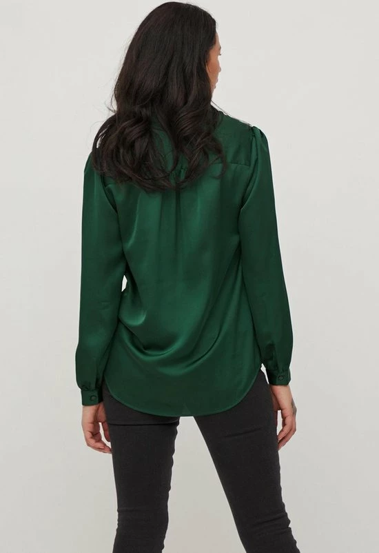 Vila Blouse Viellette Satin L/s Shirt/su - Noos 14063320 Pineneedle Dames Maat - W44 5 Vila Blouse Viellette Satin L/s Shirt/su - Noos 14063320 Pineneedle Dames Maat - W44 - Afbeelding 5