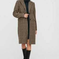 VERO MODA VMBLAST CHECK LONG WOOL JACKET GA Dames Jas - Maat XS -Dameskleding Verkoop 550x804