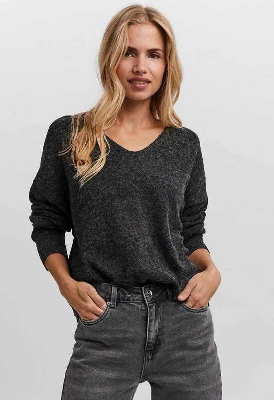 Vero Moda Trui Vmdoffy Ls V-neck Blouse Ga Noos 10252090 Black Dames Maat - L 3 Vero Moda Trui Vmdoffy Ls V-neck Blouse Ga Noos 10252090 Black Dames Maat - L - Afbeelding 3