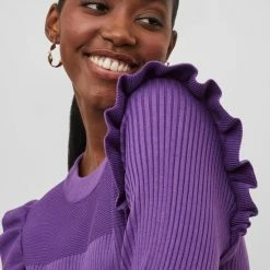 Vila Trui Vineira L/s Knit Top/3/lr 14083682 Sparkling Grape Dames Maat - L -Dameskleding Verkoop 550x808 5