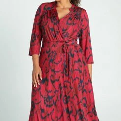 Promiss Lange, Gebreide Jurk Met Grafische Print