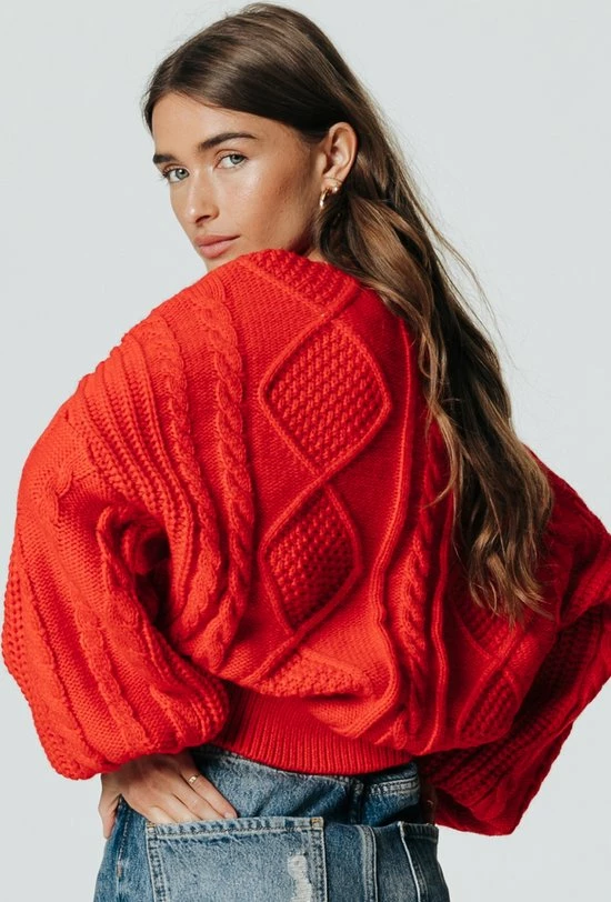 Colourful Rebel Olivia Trui Oranje Dames - Basic Fit - Katoen - S 3 Colourful Rebel Olivia Trui Oranje Dames - Basic Fit - Katoen - S - Afbeelding 3