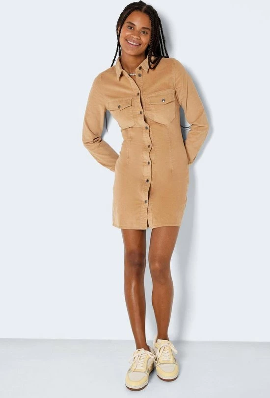 NOISY MAY NMJOY L/S CORDUROY DRESS Dames Jurk - Maat L 5 NOISY MAY NMJOY L/S CORDUROY DRESS Dames Jurk - Maat L - Afbeelding 5