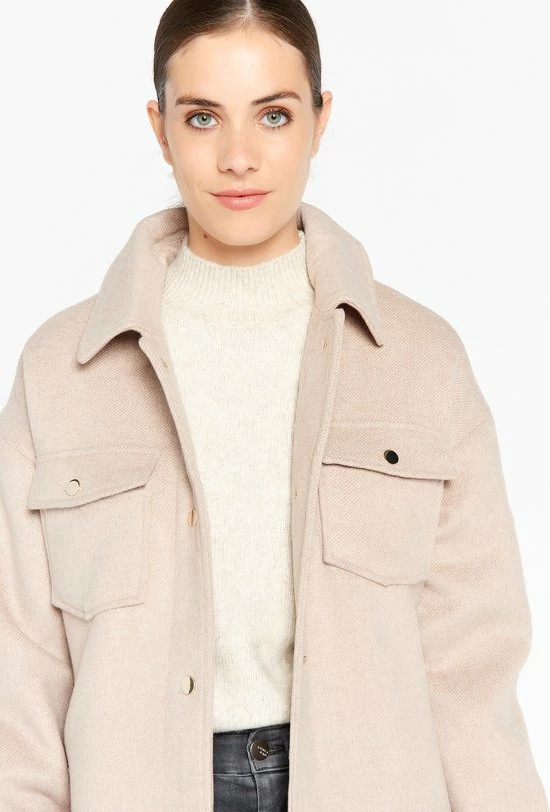 LOLALIZA Lange Mantel - Beige - Maat L 4 LOLALIZA Lange Mantel - Beige - Maat L - Afbeelding 4