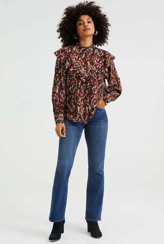 WE Fashion Dames Blouse Met Dessin En Volants 2 WE Fashion Dames Blouse Met Dessin En Volants - Afbeelding 2