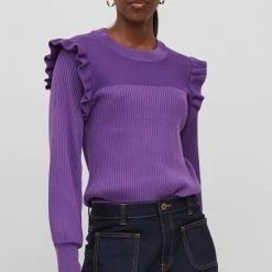 Vila Trui Vineira L/s Knit Top/3/lr 14083682 Sparkling Grape Dames Maat - L -Dameskleding Verkoop 550x818 10
