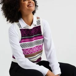 WE Fashion Dames Gebreide Slipover Met Jacquard Dessin 11 WE Fashion Dames Gebreide Slipover Met Jacquard Dessin -Dameskleding Verkoop 550x818 7