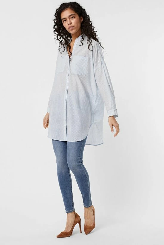 Vero Moda VMISABELL L/S FOLD UP TUNIC NOOS Dames Blouse - Maat XS 2 Vero Moda VMISABELL L/S FOLD UP TUNIC NOOS Dames Blouse - Maat XS - Afbeelding 2