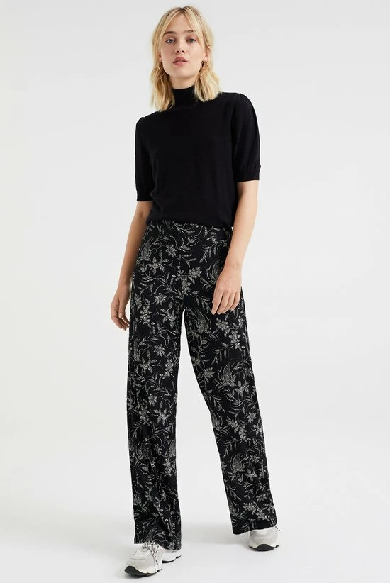 WE Fashion Dames Wide Leg Broek Met Dessin En Structuur 2 WE Fashion Dames Wide Leg Broek Met Dessin En Structuur - Afbeelding 2