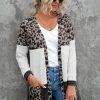 Merkloos Lange Vest Dames - Luipaardprint - Valena - Maat XL