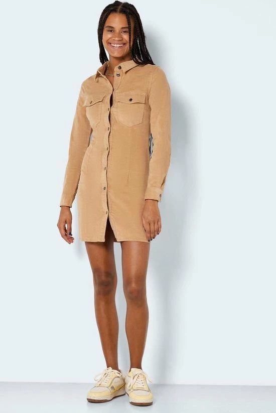 NOISY MAY NMJOY L/S CORDUROY DRESS Dames Jurk - Maat L 6 NOISY MAY NMJOY L/S CORDUROY DRESS Dames Jurk - Maat L - Afbeelding 6