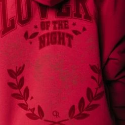 Colourful Rebel Lovers Of The Night Hoodie Rood Dames - Oversized Fit - Polyester - S -Dameskleding Verkoop 550x824 115