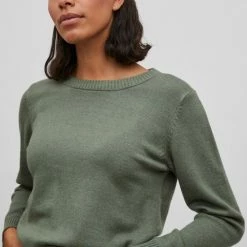Vila Trui Viril O-neck L/s Knit Top - Noos 14054177 Laurel Wreath Dames Maat - S