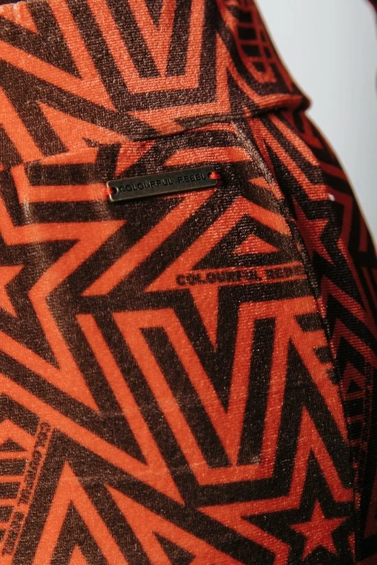Colourful Rebel Star Velvet Broek Oranje Dames - Wijduitlopende Fit - Polyester - L 2 Colourful Rebel Star Velvet Broek Oranje Dames - Wijduitlopende Fit - Polyester - L - Afbeelding 2