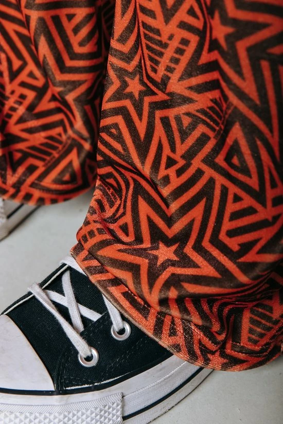 Colourful Rebel Star Velvet Broek Oranje Dames - Wijduitlopende Fit - Polyester - L 5 Colourful Rebel Star Velvet Broek Oranje Dames - Wijduitlopende Fit - Polyester - L - Afbeelding 5