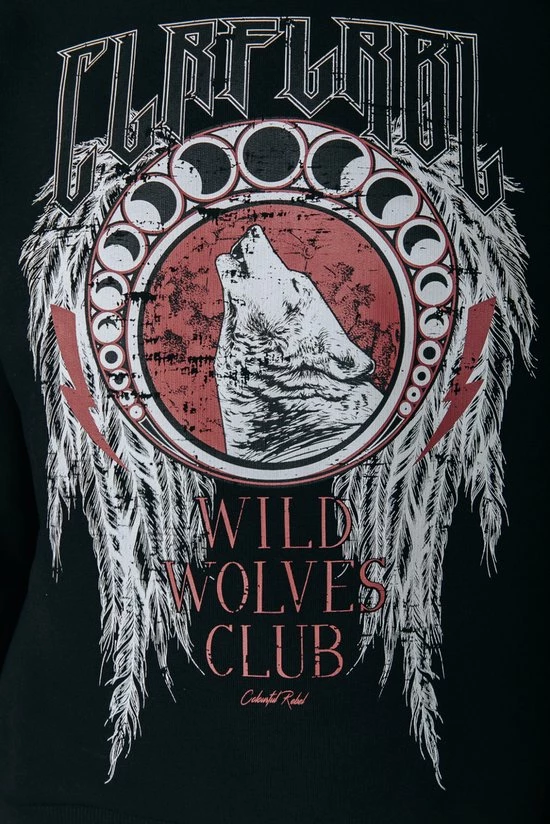 Colourful Rebel Wolves Club Trui Zwart Dames - Loose Fit - Katoen - L 6 Colourful Rebel Wolves Club Trui Zwart Dames - Loose Fit - Katoen - L - Afbeelding 6